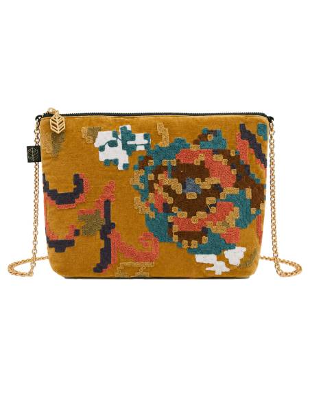 Trousse en velours brodé KENDALL Harmony - Haomy | La Madeleine Déco