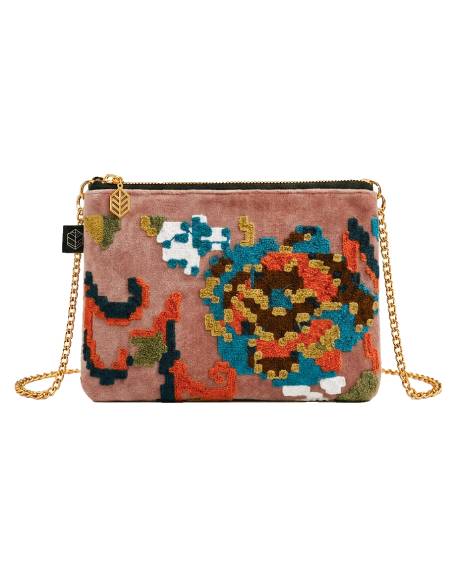 Trousse en velours brodé KENDALL Harmony - Haomy | La Madeleine Déco