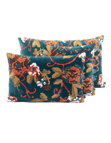 Housse de coussin en velours brodé KENDALL Harmony - Haomy | La Madeleine Déco