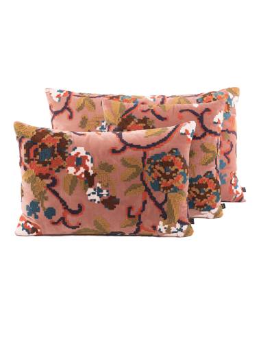 Housse de coussin en velours brodé KENDALL Harmony - Haomy | La Madeleine Déco