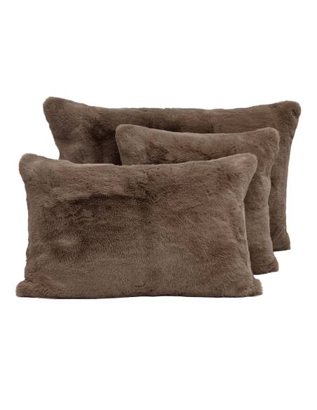 Housse de coussin fausse fourrure  CHAMONIX Harmony - Haomy | La Madeleine Déco