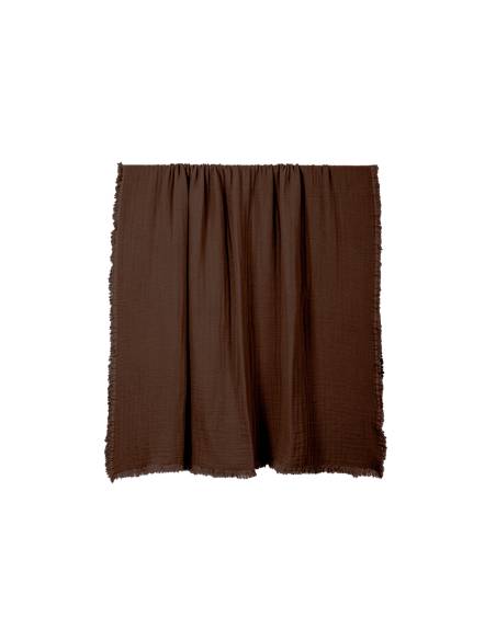 Plaid / Couvre-lit en coton lavé VANLY Harmony - Haomy ganache