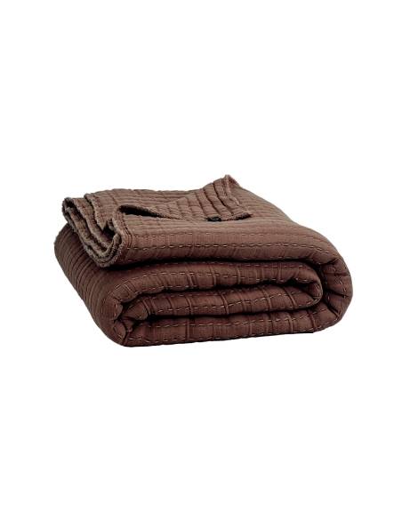 Plaid en coton point kantha TIVOLI Harmony - Haomy ganache