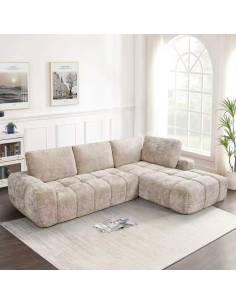 Canapé d'angle compressé MOSS marron | La Madeleine Déco