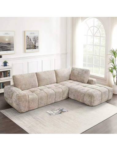 Canapé d'angle compressé MOSS marron | La Madeleine Déco