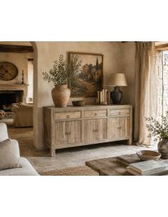 Buffet bois 6 portes 3 tiroirs | La Madeleine Déco