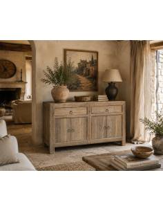 Buffet bois 4 portes 2 tiroirs | La Madeleine Déco