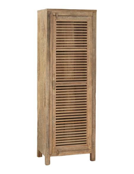 Colonne en vieux teck recyclé avec porte persienne