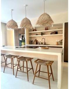 Tabouret de bar en teck CHARLI | La Madeleine Deco
