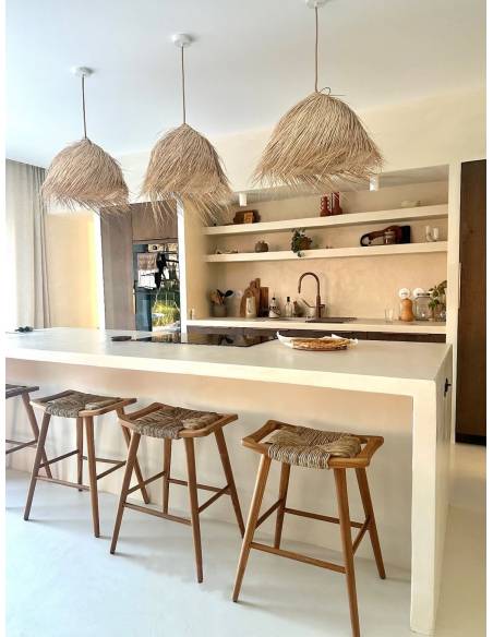 Tabouret de bar en teck CHARLI | La Madeleine Deco