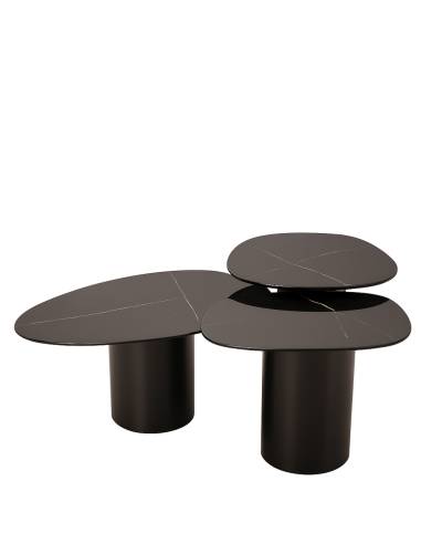 Trio de tables basses céramique VEGA