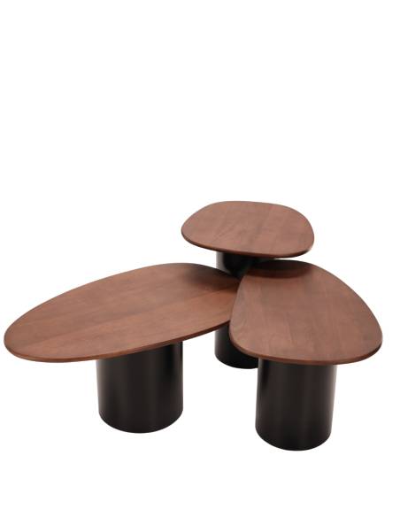 Trio de tables basses bois VEGA