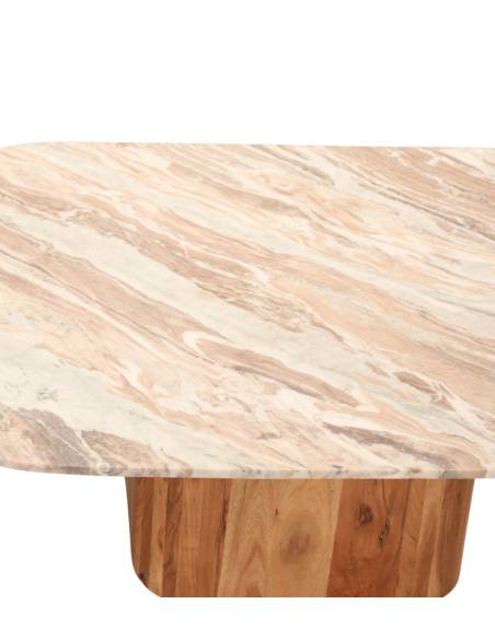 Duo de tables basse marbre et bois BELLAC