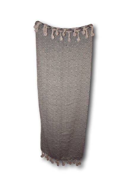Plaid géométrique en coton recyclé