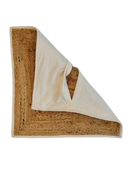 Coussin tressé en jute naturel