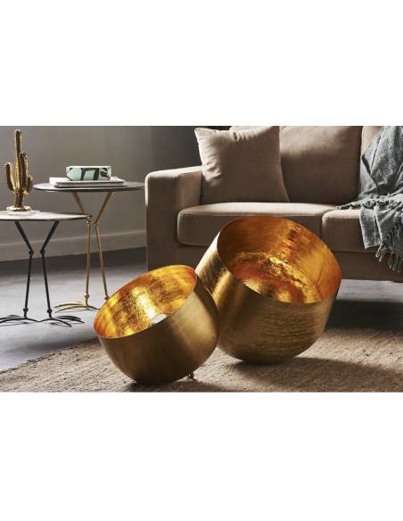 Lampe à poser cloche SUM en métal doré