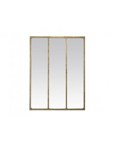 Miroir rectangulaire 3 bandes métal doré