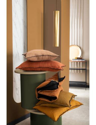 Housse de coussin en lin brut MANSA Harmony - Haomy